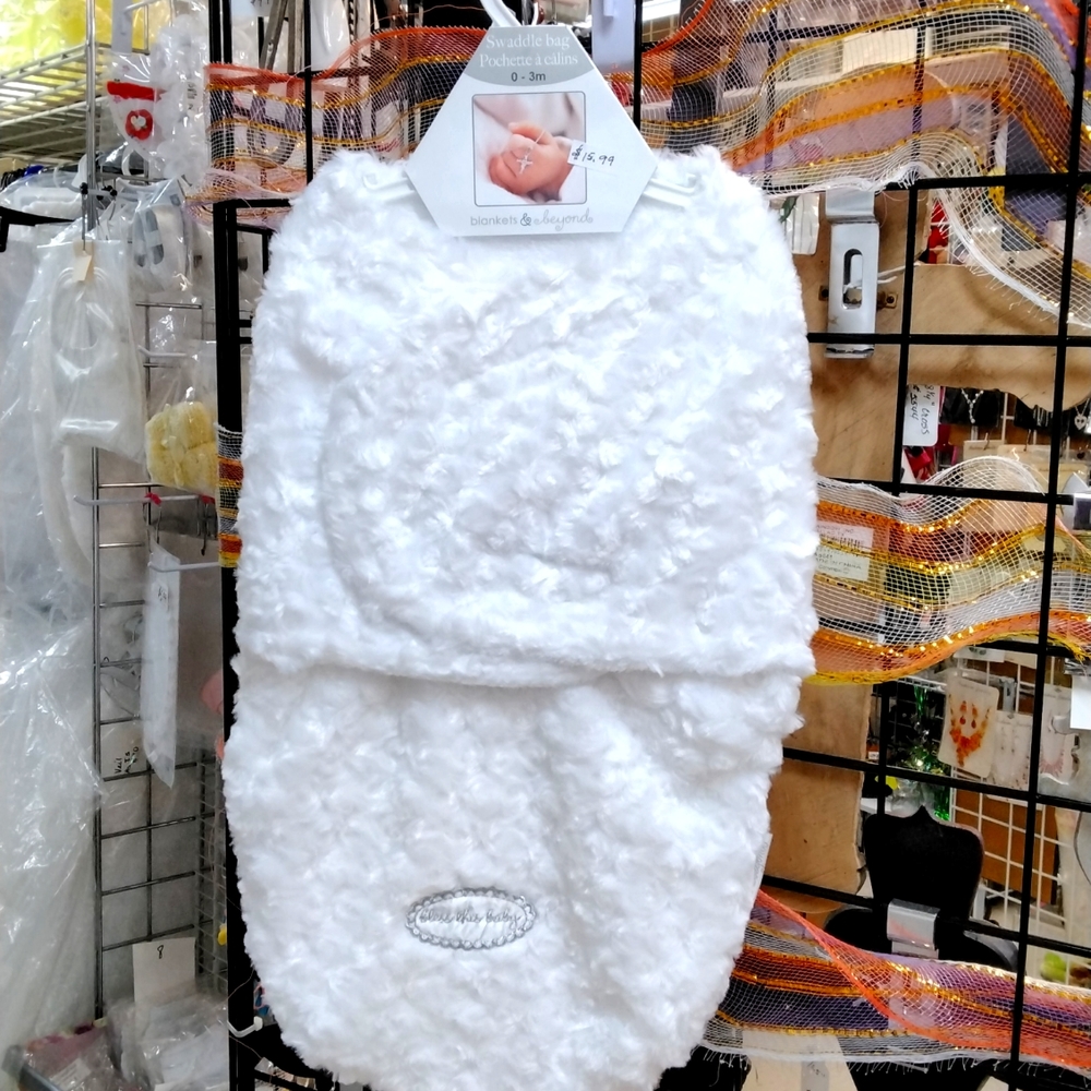 White Baptismal/Christening Swaddle bag for Infants